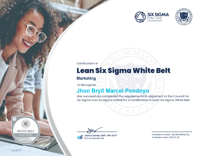 Lean Six Sigma Marketing White Belt Certification